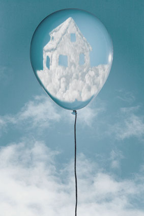 cloud castle in a balloon